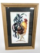 Mary Ann Rogers (Contemporary) : Study of a rooster, watercolour, 37 cm x 20 cm.