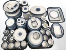 Approximately one hundred and five pieces of Wedgwood Blue Pacific oven to table wares