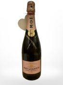 A bottle of Moët & Chandon Rosé Impérial champagne,