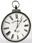 A large quartz wall timepiece in the form of a station clock, diameter 60 cm.
