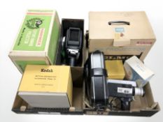 A boxed Elmo 8mm projector, a further Hanimex 35mm projector, Canon super 8 video camera,