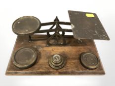 A Victorian set of GPO scales with weights.