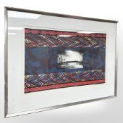 Danish School : Industrial scene with figure, colour print, indistinctly signed,