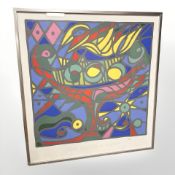 After Carl Henning Pedersen : Still life of fruit, colour print, numbered 121/500,