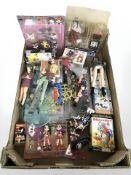 A collection of Japanese anime figurines including Street Fighter, Sailor Moon,