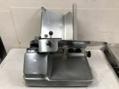 A Berkel Type 800 stainless steel commercial slicer.