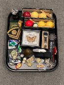 A group of collectables, watches, table lighter,