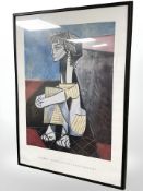 After Pablo Picasso : Jacqueline with hands crossed, 53 cm x 29 cm, colour print.