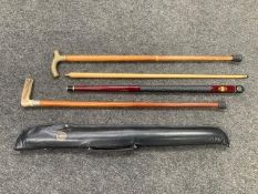 A two piece BCE Custom Cues Ronnie O'Sullivan snooker cue, in carry case,