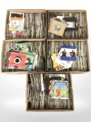 A large quantity of vinyl 45 singles including Depeche Mode, Michael Jackson, The Proclaimers,