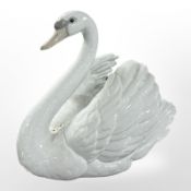 A Lladro swan, No. 5231, boxed.