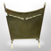 A Victorian brass fire screen, 67 cm x 45 cm.