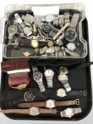 A large quantity of lady's and gents wristwatches including Rotary, Police, Seiko, Oris, etc.