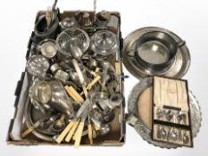 A collection of EPNS including tea wares, cutlery, serving platters, cruet stand, etc.