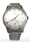 A gent's stainless steel Omega wristwatch, ref.