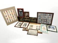 A group of ship and nautical knot montages, diving prints,