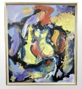 Danish School : Abstract study, oil on canvas, indistinctly signed,