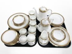 Approximately sixty one pieces of Royal Doulton Royal Gold tea, coffee and dinner porcelain.