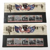 Two sets of D-Day Royal Mint stamps.