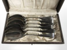 A set of six Georgian silver teaspoons, London marks. CONDITION REPORT: 95.7g gross.