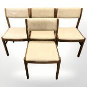 A set of four Danish dining chairs in oat meal fabric