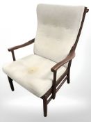 A Danish stained beech framed armchair.