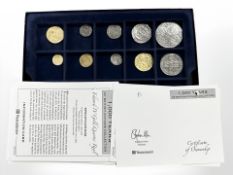 A Westminster Collection 1000 years of British Coinage Collection with information cards.