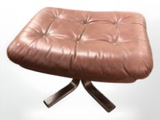 A Danish bentwood and leather footstool