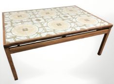 A Danish tiled inset rectangular coffee table,