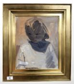 Eve Eisenhartd : Portrait of a child, oil on board, 27 cm x 33 cm.