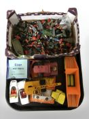 A group of Corgi and Dinky die cast cars, Dinky Supertoys Coles mobile crane,
