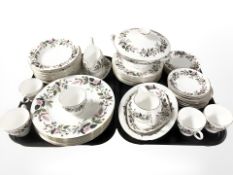 Fifty four pieces of Wedgwood Hathaway Rose tea and dinner china.