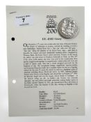 A UK HMS Victory Trafalgar Bicentenary Sterling silver proof £5 coin, 28.28g, with certificate.