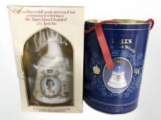 Two Bells scotch whisky decanters, the 60th birthday of Queen Elizabeth II, 1986,