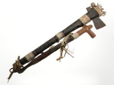 A North American Indian style tomahawk and further pipe, longest 58 cm.