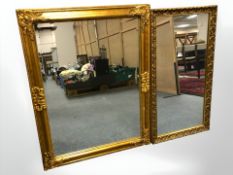 Two reproduction gilt over mantel mirrors,