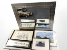 A contemporary silvered mirror,