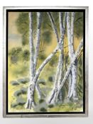 Danish School : Study of trees, oil on canvas, 30 cm x 40 cm.