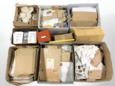 A vast quantity of first day covers, stamp perforation gauges,