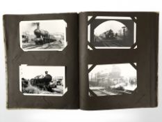 An album of circa late 20th century monochrome locomotive photographs