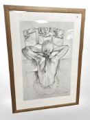 Van Hove : Figure by a dressing table, monochrome print, 69 cm x 99 cm.