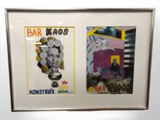 Continental School : Bar Kaos, mixed media, overall 60 cm x 81 cm.