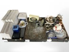 A group of Coalport collector's plates, Ringtons vase and teddy bear teapot, stone ware mugs,