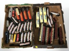 A quantity of plastic scale rolling stock including Airfix.