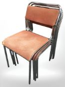 Four stacking chrome framed chairs