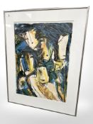 Danish School : Abstract study, watercolour, 57 cm x 77 cm.