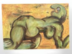 Adam Ski : Study of a mythical beast, oil on canvas, 95 cm x 65 cm.