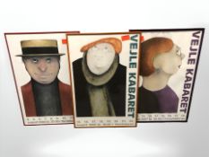 Three Vejle Kabaret exhibition gallery prints,