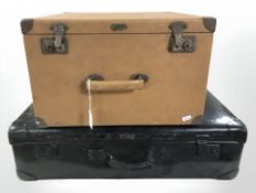 Two vintage Danish trunks, largest 70 cm wide.