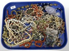 A group of costume jewellery necklaces, beaded necklaces,